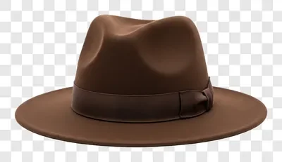 a stylish brown fedora hat with a dark ribbon accent