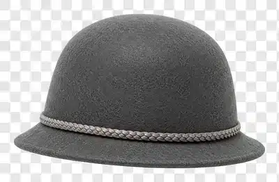 a stylish grey felt hat with a braided band