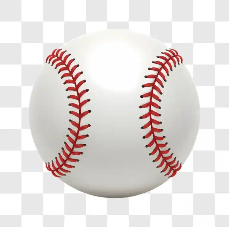 a white baseball with red stitching edited
