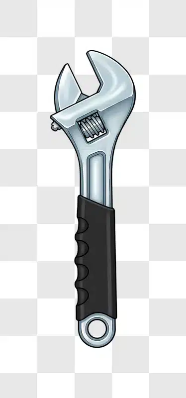 adjustable wrench with black grip edited