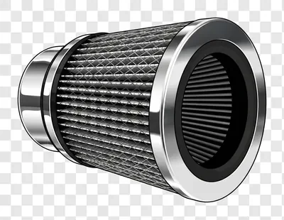 automotive air filter with chrome accents