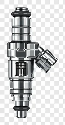 automotive fuel injector close up studio shot