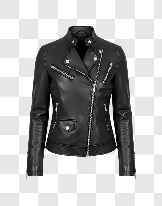 black leather biker jacket for women edited