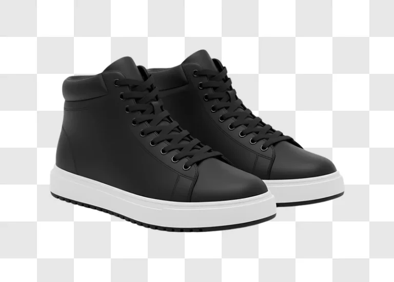 black leather high top sneakers with white soles edited
