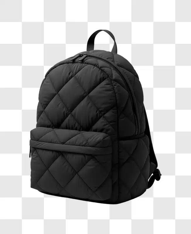 black quilted backpack edited