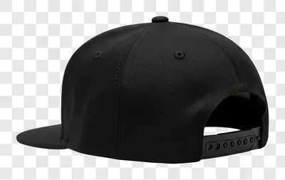 black snapback cap isolated on white background