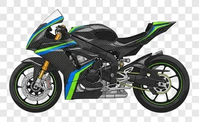 black and green sport motorcycle on a white background