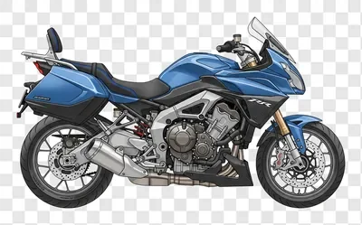 blue sport touring motorcycle side view