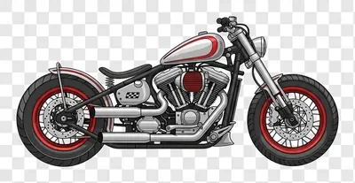 classic american chopper motorcycle side view illustration
