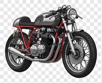 classic cafe racer motorcycle illustration