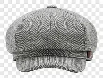 classic herringbone patterned newsboy cap