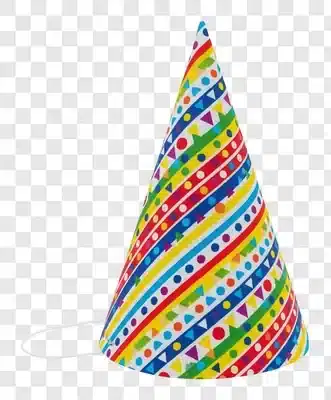 colorful party hat with festive pattern isolated on white background