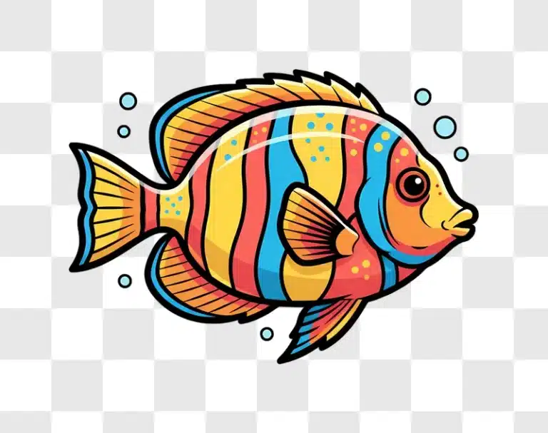 colorful tropical fish illustration edited