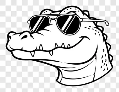 cool alligator wearing sunglasses cartoon illustration