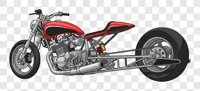 custom drag racing motorcycle side view illustration