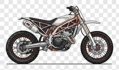 custom supermoto motorcycle illustration on white background