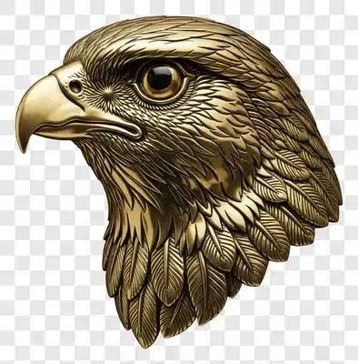 detailed bronze eagle head sculpture majestic bird of prey