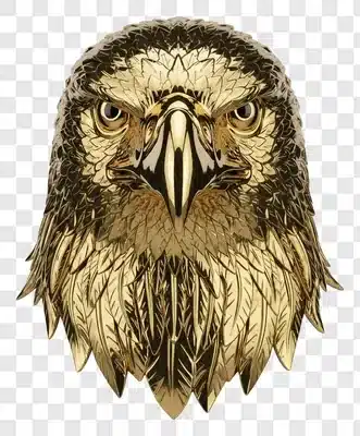 detailed golden eagle head sculpture majestic bird of prey
