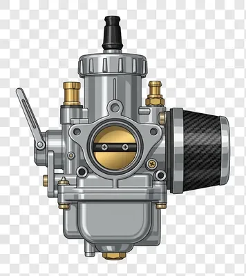 detailed illustration of a motorcycle custom carburetor