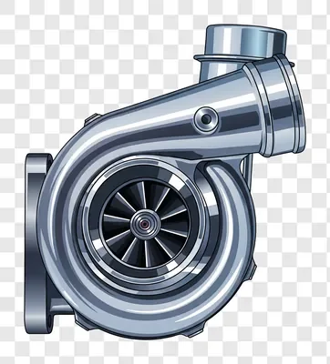 detailed illustration of a turbocharger engine component
