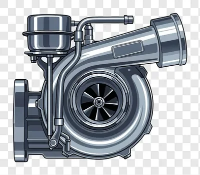 detailed illustration of a turbocharger engine