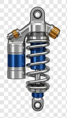 detailed illustration of a high performance motorcycle shock absorber