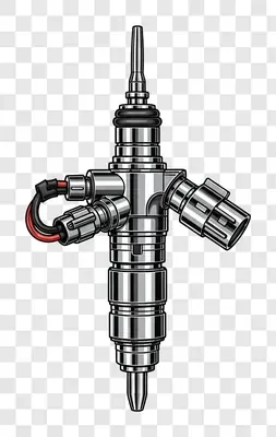 detailed illustration of a modern diesel fuel injector