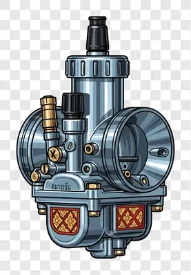 detailed illustration of a motorcycle carburetor