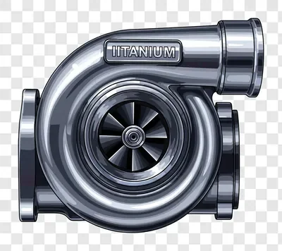 detailed illustration of a turbocharger