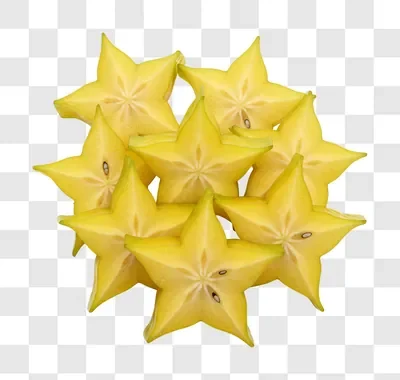 fresh star fruit cluster isolated on white background