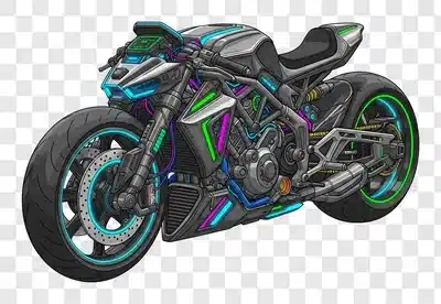 futuristic neon motorcycle with vibrant lighting edited edited