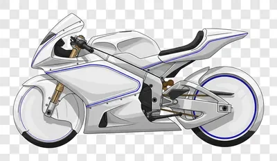futuristic white motorcycle with blue accents