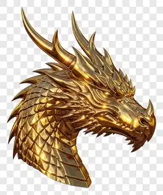 golden dragon head sculpture majestic mythical creature