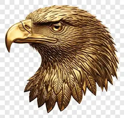 golden eagle head sculpture realistic detailed feathers