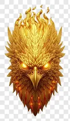 golden phoenix head fiery emblem majestic mythical creature edited edited