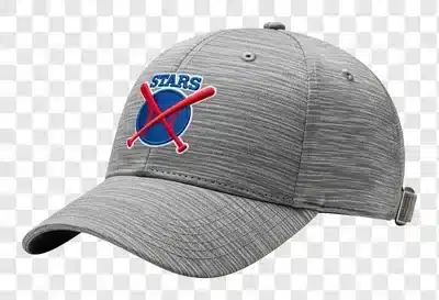 gray baseball cap with baseball team logo