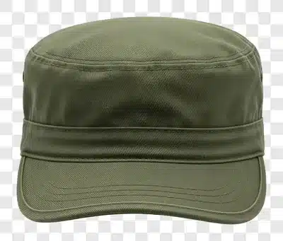 green military style flat top cap