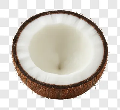 half coconut isolated on white background tropical fruit