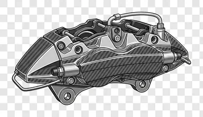 high performance brake caliper illustration