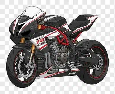 high performance sport motorcycle side view illustration