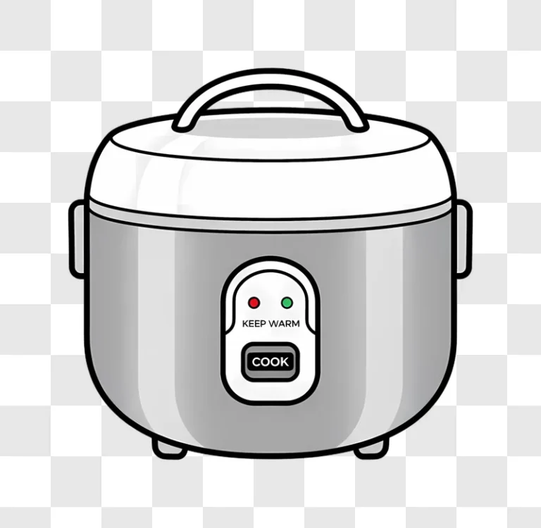 illustration of a modern electric rice cooker with cook and keep warm indicators edited