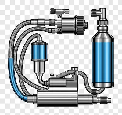 industrial pneumatic system components illustration edited edited