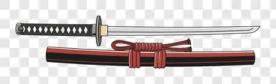 japanese katana sword and scabbard illustration