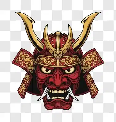 japanese samurai mask warrior demon face edited edited