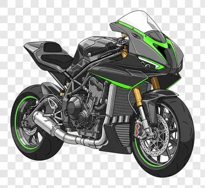 modern black and green sport motorcycle illustration