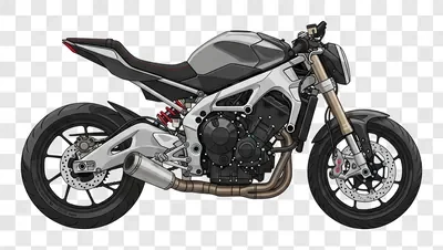 modern naked motorcycle side view isolated white background
