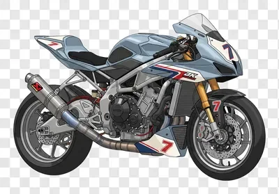 modern sportbike motorcycle with racing number 7