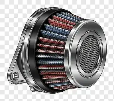 motorcycle engine air filter with chrome housing