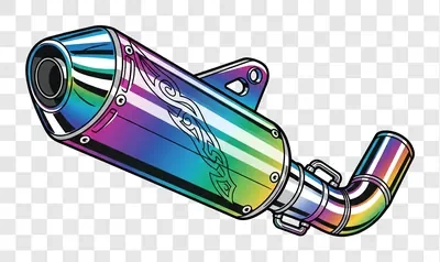 motorcycle exhaust muffler with rainbow chrome edited edited