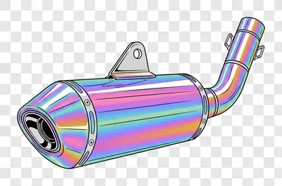 motorcycle exhaust pipe with iridescent finish